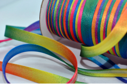  Бейка коса 16 мм підвернута атласна milticolor