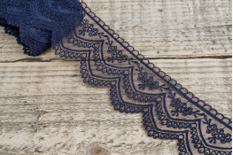  Мереживо  70 мм  (органза) арт.2601  |9: синій темн. |