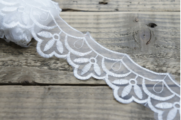  Мереживо  70 мм (органза) арт.3107  |2: біло-молочний |