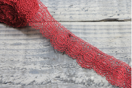  Мереживо  40 мм (гіпюр) арт.GO122  |5: червон. |