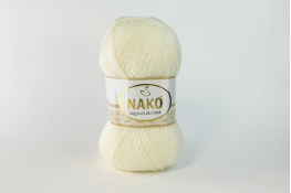  Пряжа NAKO Angora Luks Simli  |2: молочн. 23403|