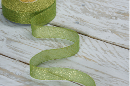  Стрічка люрекс 24 мм  |7: зелен. |