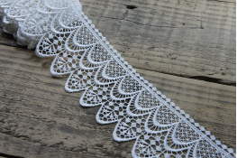  Мереживо  70 мм (гіпюр) арт.4G4153  |2: біло-молочний |