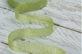  Стрічка люрекс 24 мм  |7: салат. |
