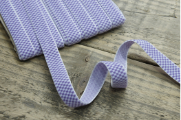  Тасьма велюр 15 мм клiтинка  |4: бузковий |