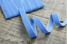  Тасьма велюр 15 мм клiтинка  |8: блак.яскр. |