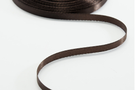  Стрічка атласна 06 мм ляссе  |6: коричн.темн. |
