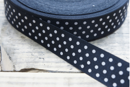 Тасьма репсова 30 мм горошок  |1: чорн. |