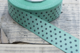  Тасьма репсова 30 мм горошок  |7: м`ятн.темн. |