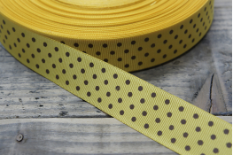  Тасьма репсова 30 мм горошок  |3: жовт. |