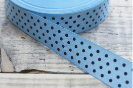  Тасьма репсова 30 мм горошок  |8: бірюз.світл. |