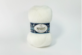  Пряжа NAKO Mohair Delikate  |2: білий 00208|