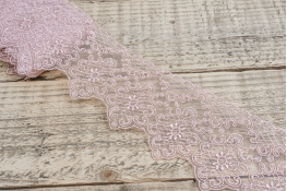  Мереживо  90 мм  (органза) арт.2701  |4: рожев.пудра |