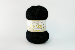  Пряжа NAKO Angora Luks Simli  |1: чорн. 00217|