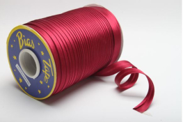  Бейка коса 16 мм підвернута атласна  |5: малин. |
