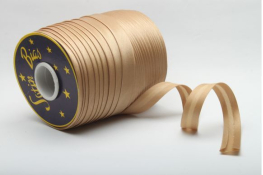  Бейка коса 16 мм підвернута атласна  |6: беж.золот.темн. |