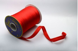  Бейка коса 16 мм підвернута атласна  |5: червон. |