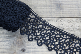  Мереживо  70 мм (гіпюр) арт.4G4193  |1: чорн. |